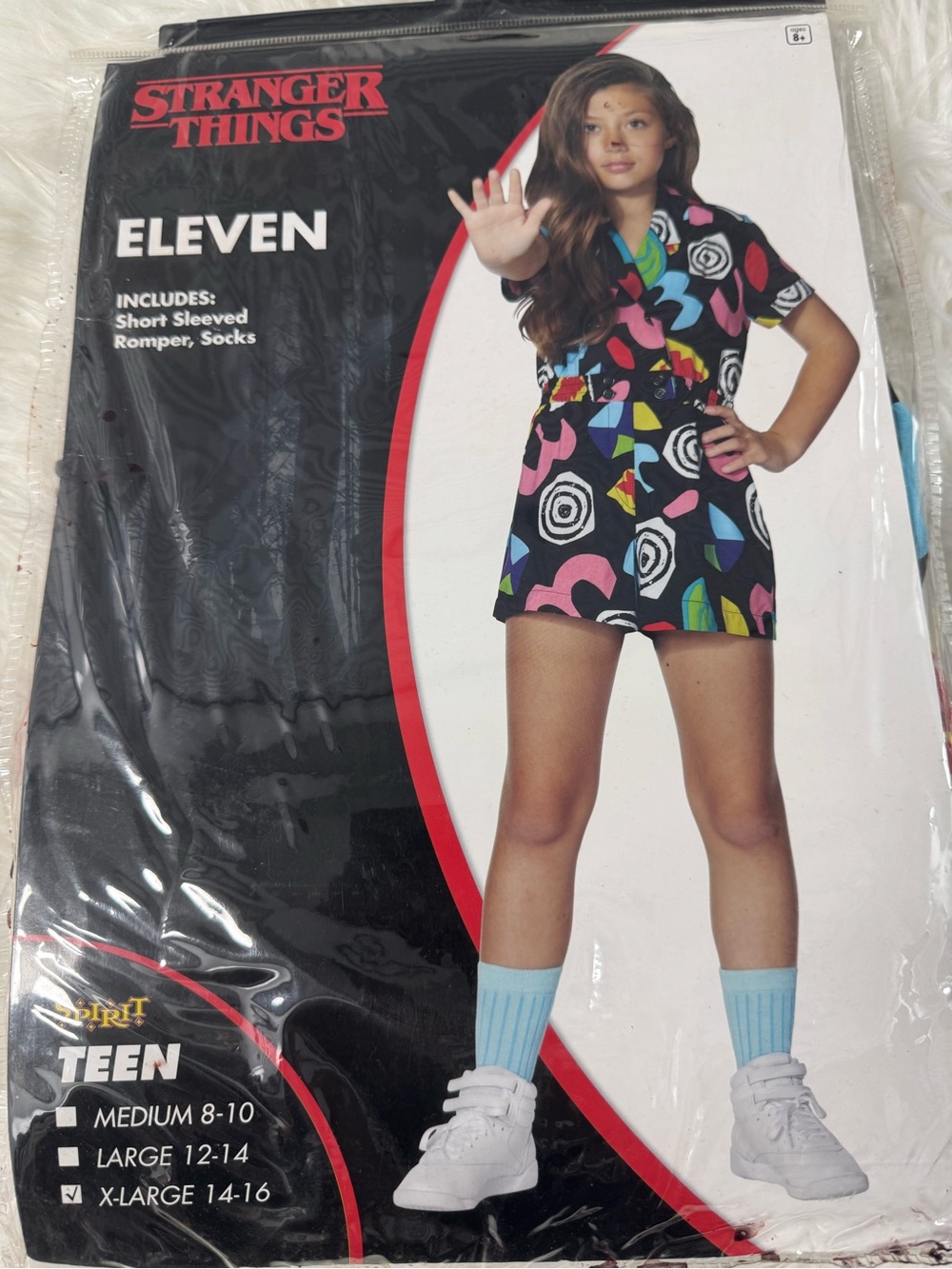 Stranger Things Eleven Short Sleeve Romper Costume - NEW XL 14-16 teen Netflix
